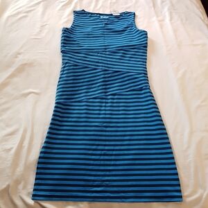 J. McLaughlin women's size small Nicola dress 2 tone blue stripe, NWT